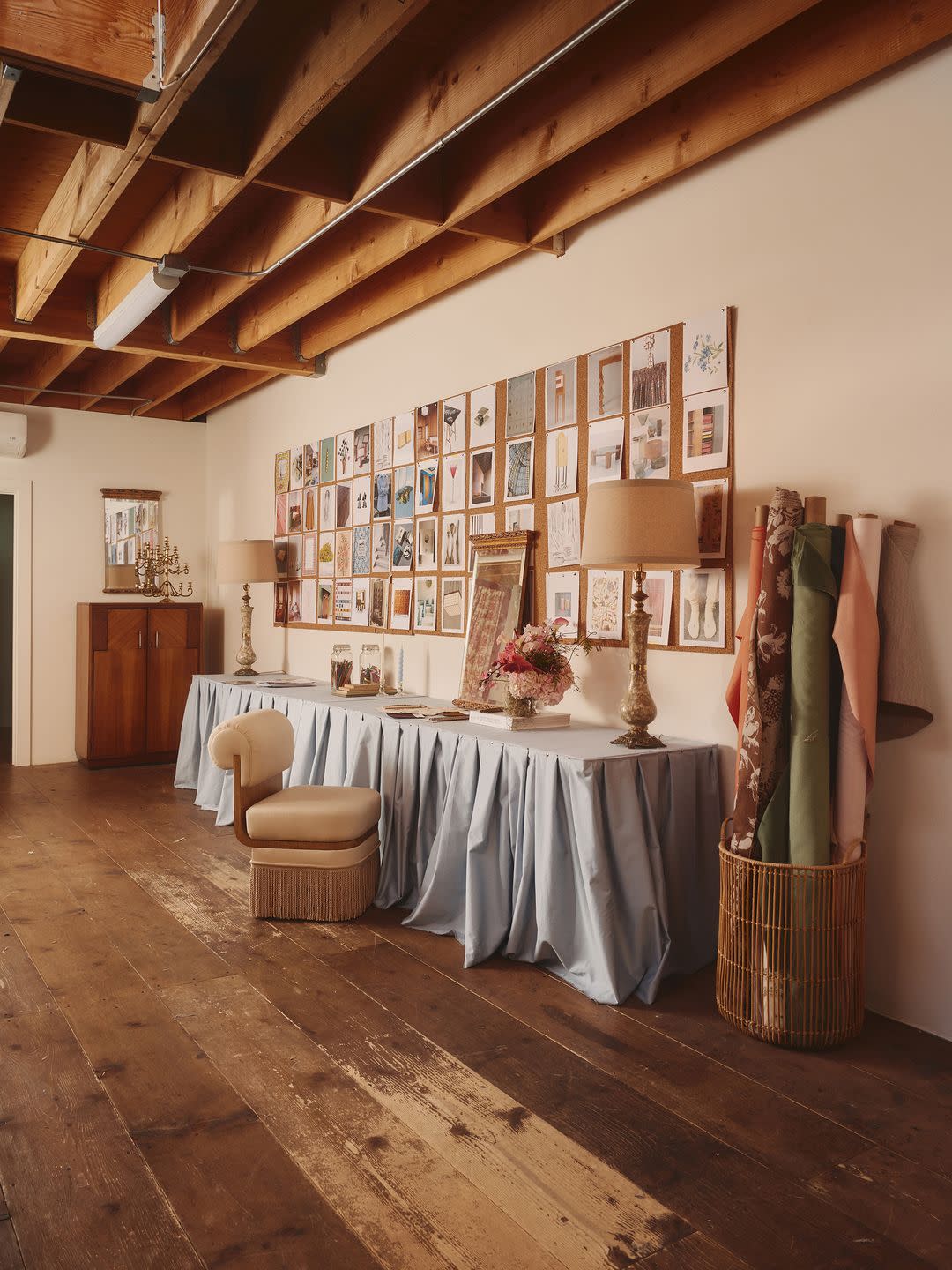 desk and work space in a studio