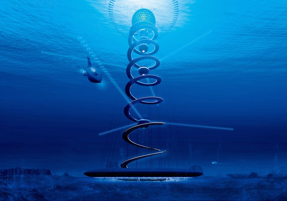 <p>If construction plans ever move forward, the first Ocean Spiral would sit 16,400 feet below sea level off the coast of Tokyo, Takeuch tells Business Insider. </p>