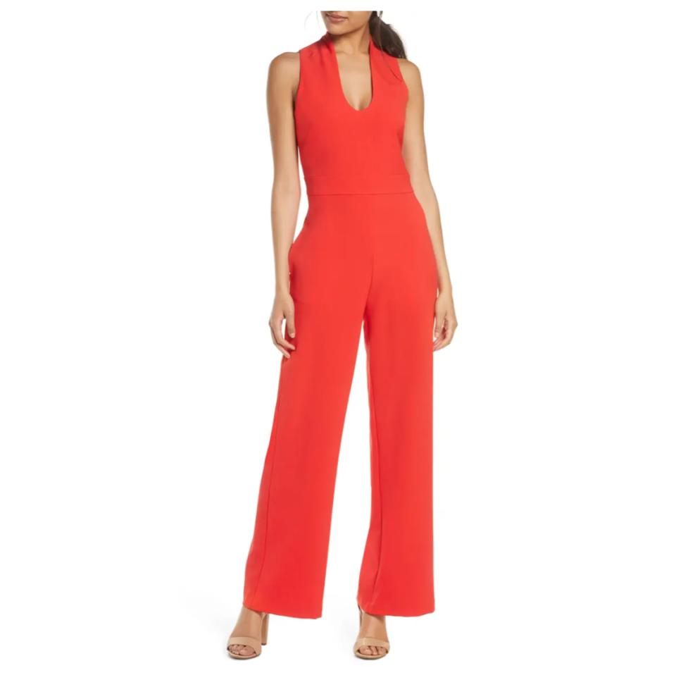 Vince Camuto U-Neck Sleeveless Kors Crepe Jumpsuit. Image via Nordstrom.