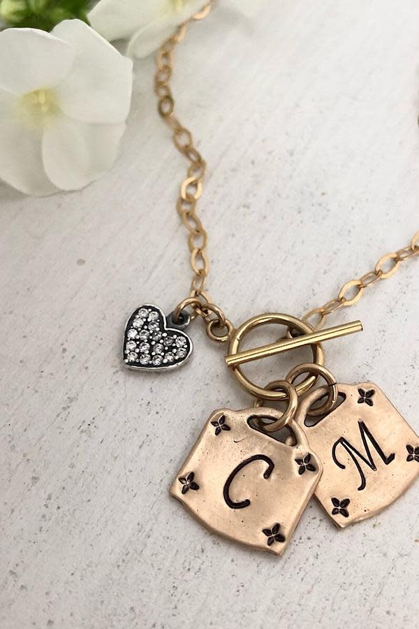 Isabelle Grace Jewelry Lock Toggle Initial Necklace, $69.00