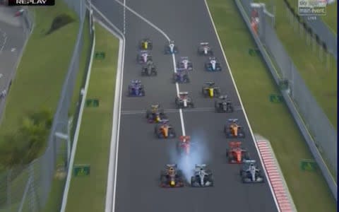 Turn one at the Hungarian Grand Prix - Credit: Sky Sports