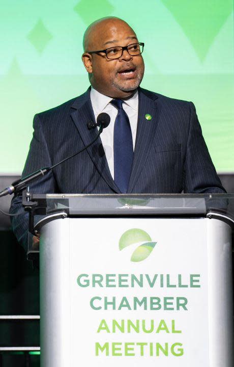 Carlos Phillips at the Greenville Chamber’s 135th annual meeting.