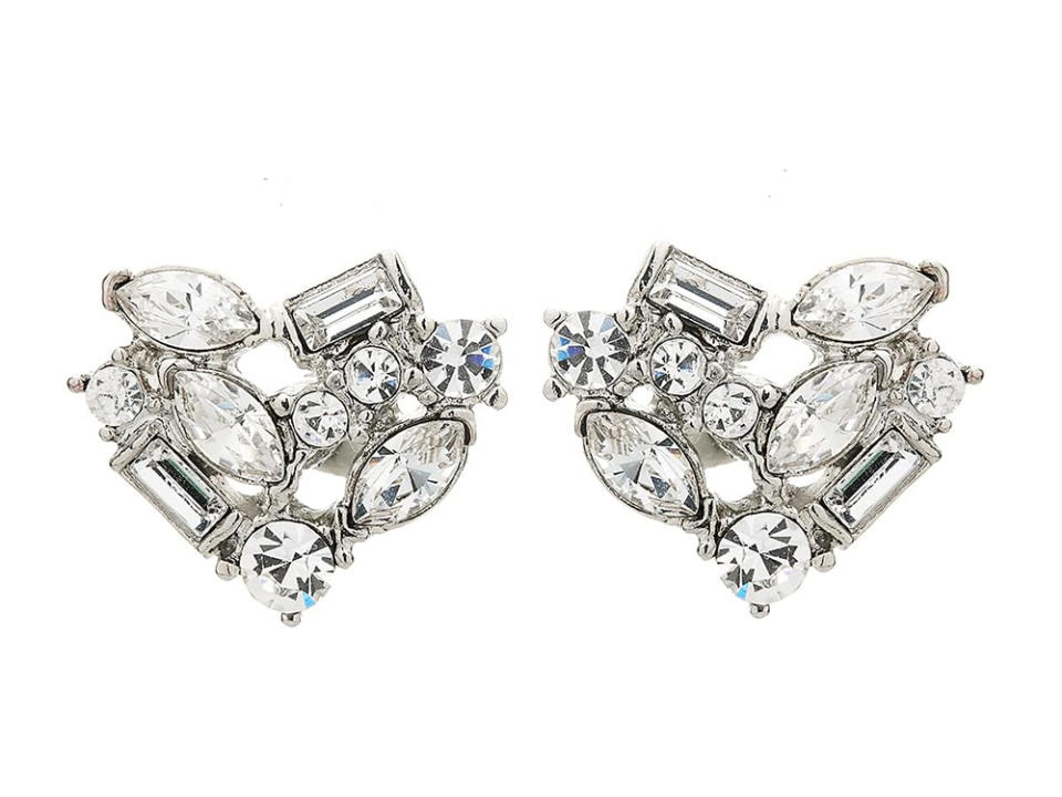 Oscar de la Renta Shattered Heart Stud Earrings