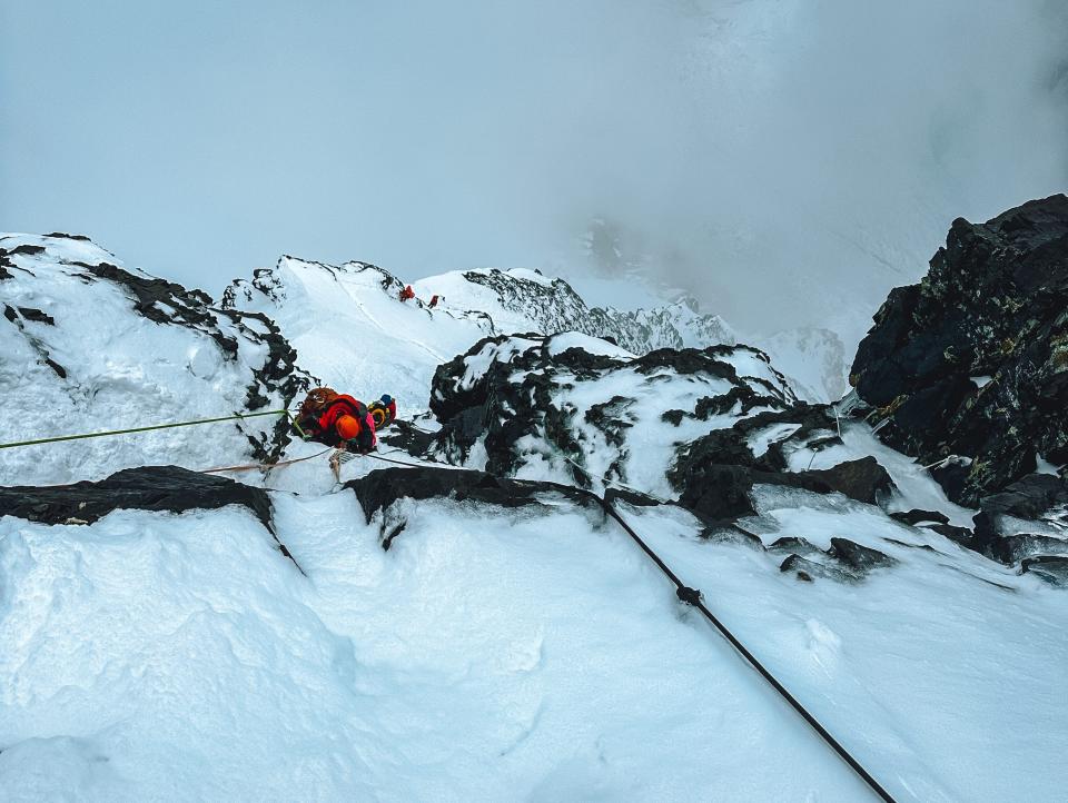 Climbers make their way up to Camp 2.