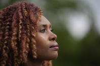 Culix Wibonele poses for a portrait on Monday, April 29, 2024, in Lawrenceville, Ga. Wibonele is a certified nursing assistant working in long-term care. (AP Photo/Brynn Anderson)