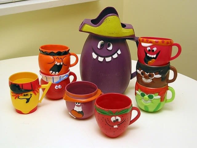 A set of Pillsbury Funny Face cups