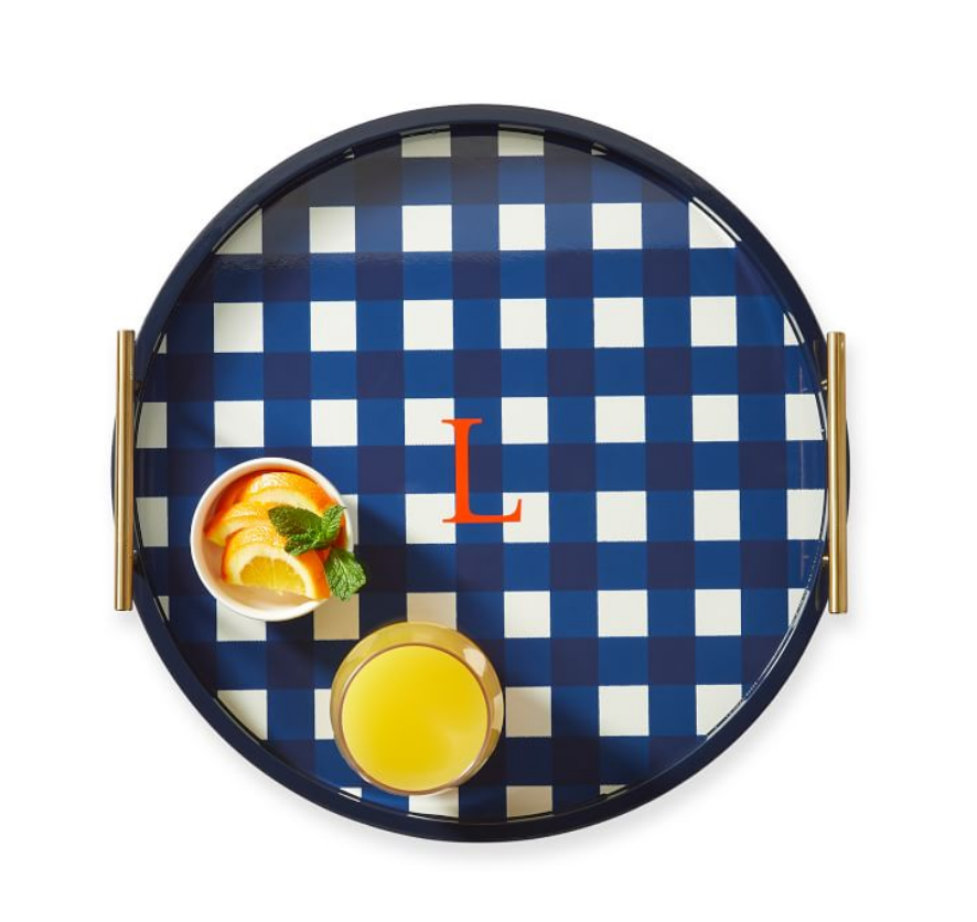 Gingham Lacquer Tray