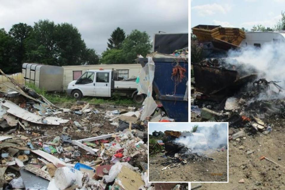 The mess at David Lee's skips base in Moreton in Marsh Picture: Environment Agency <i>(Image: Environment Agency)</i>