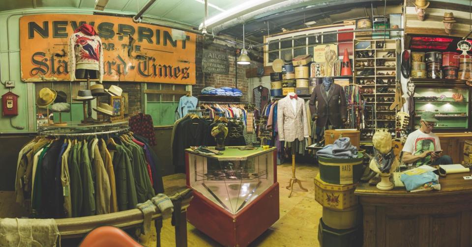A look around inside Circa Vintage Clothing on Court Street in New Bedford shows items for sale and shop decor from many eras.