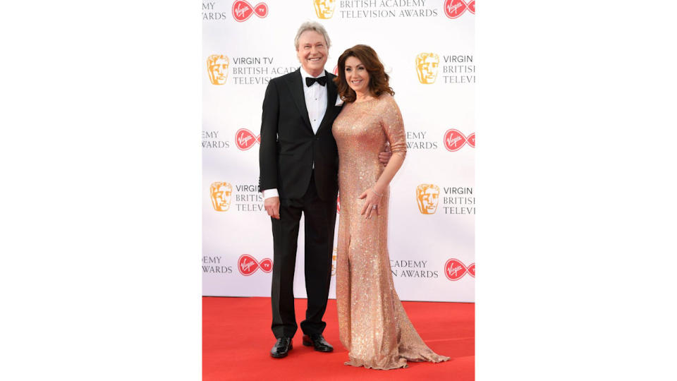 Ed Rothe standing with Jane McDonald at the BAFTAs