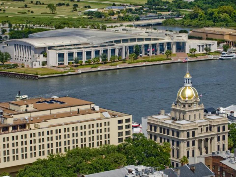 The Savannah International Trade & Convention Center, across the river from City Hall, has posted record numbers for the first few months of FY 2018, underscoring the need for expansion of its convention facilities. (Savannah Morning News file photo)