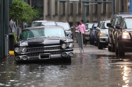 A flooded area is seen in New Orleans, Louisiana