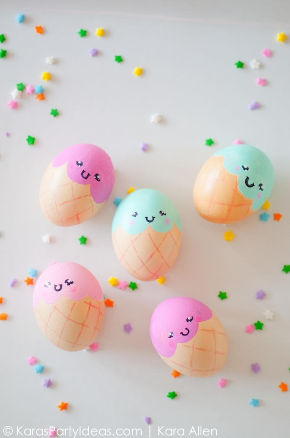 ice cream cone easter eggs  (Kara's Party Ideas )