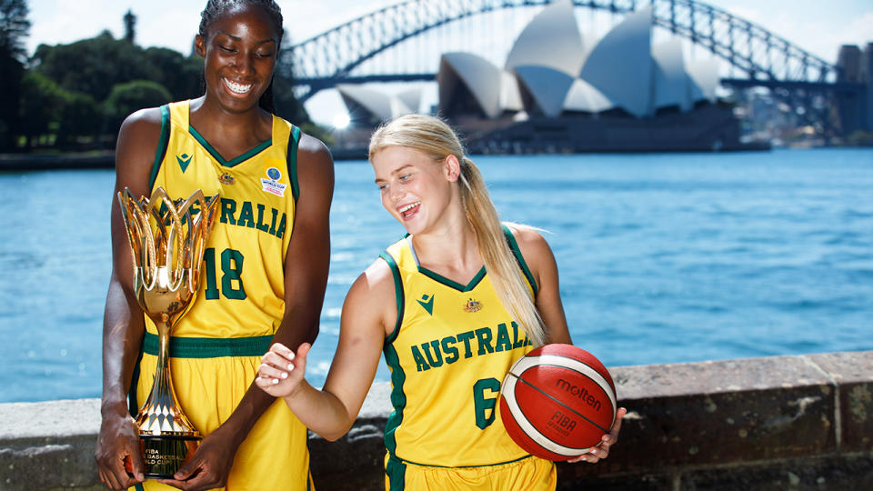 Ezi Magbegor and Shyla Heal are two young guns hoping to lead the next generation of Opals greats at this year's FIBA Women's World Cup, which Sydney is hosting in September. Picture: Supplied