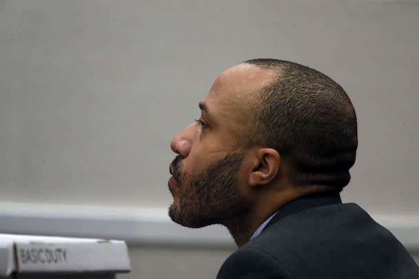 PHOTO: Darrell Brooks is asked to remove his mask so a witness for the prosecution could identify him, on Oct. 14, 2022, during Brooks' trial at the Waukesha County Circuit Court in Waukesha, Wis. (Angela Peterson/Milwaukee Journal-Sentinel via AP, Pool)