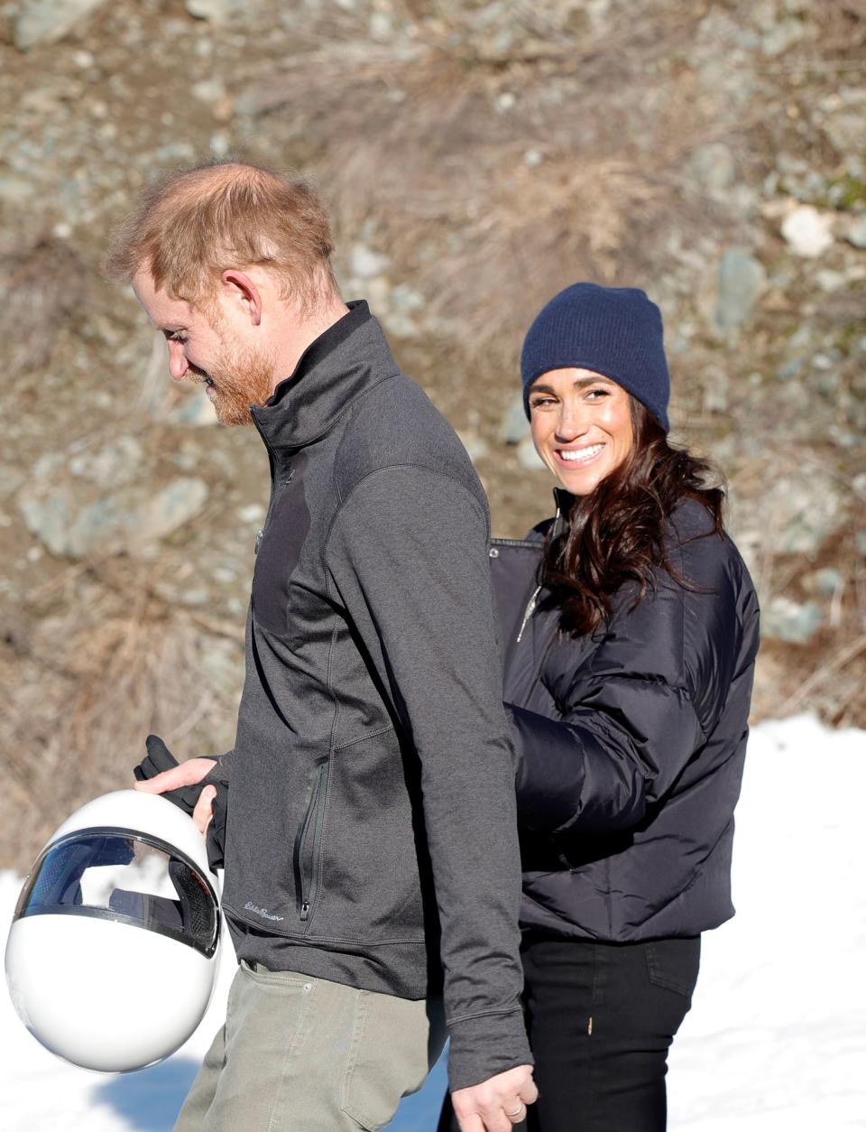 Prince Harry and Markle, pictured at the Invictus Games' One Year To Go event last month, are supportive of each other's individual ventures.