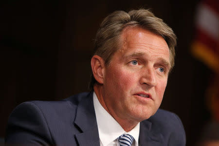 Senator Jeff Flake (R-AZ) questions Supreme Court nominee judge Neil Gorsuch during his Senate Judiciary Committee confirmation hearing on Capitol Hill in Washington, U.S., March 21, 2017. REUTERS/Joshua Roberts