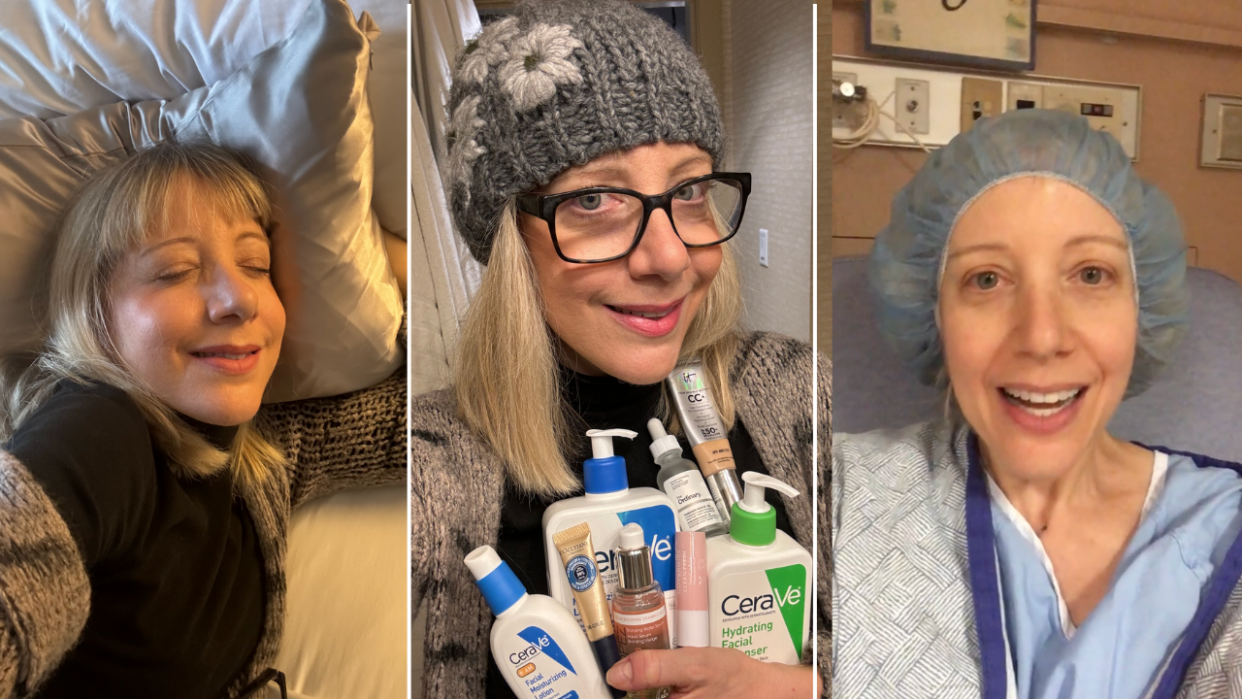 blonde woman breast cancer survivor uses these beauty products for menopause, early menopause, best products for menopause, Breast cancer treatments put me into early menopause and these are the products my skin can't survive without (Photos via Sarah DiMuro).