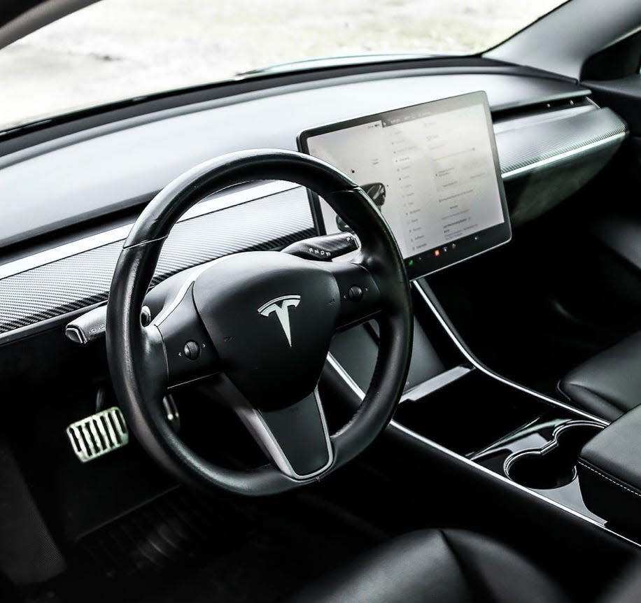 the interior of a Tesla Model 3