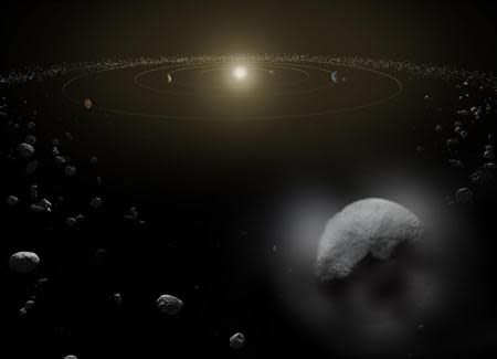 Dwarf planet Ceres is seen in the main asteroid belt, between the orbits of Mars and Jupiter, as illustrated in this undated artist's conception released by NASA January 22, 2014. REUTERS/NASA/ESA/Handout via Reuters