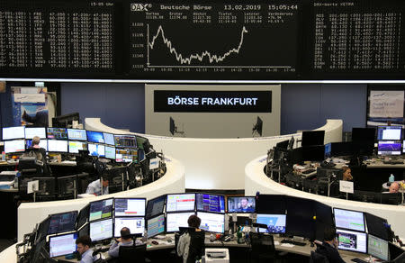 The German share price index DAX graph is pictured at the stock exchange in Frankfurt, Germany, February 13, 2019. REUTERS/Staff