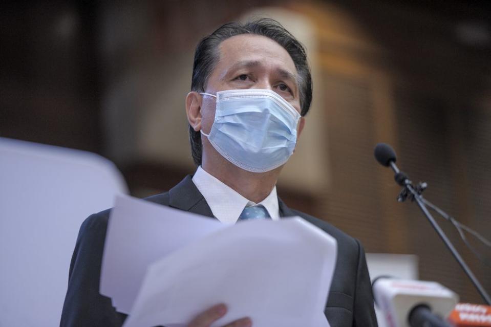 Health director-general Tan Sri Dr Noor Hisham Abdullah speaks during a press conference in Putrajaya December 2, 2020. — Picture by Shafwan Zaidon