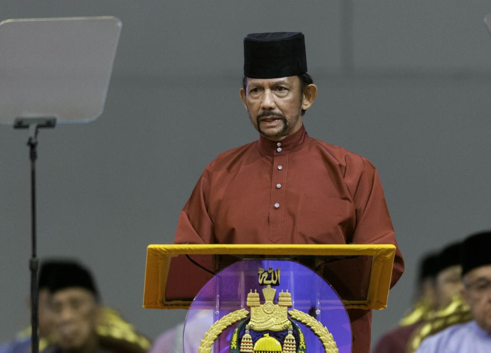 Brunei's Sultan Hassanal Bolkiah on Sunday extended a moratorium on the death penalty to incoming legislation prohibiting gay sex. He's pictured here in April. Source: AAP