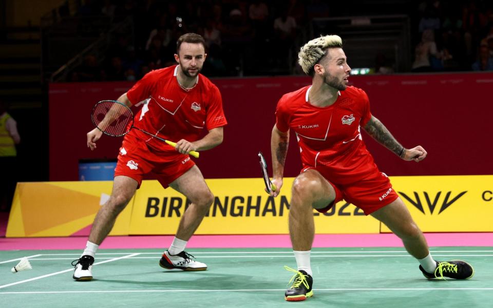 Ben Lane and Sean Vendy of Team England compete against Satwiksairaj Rankireddy and Chirag Shetty - Getty