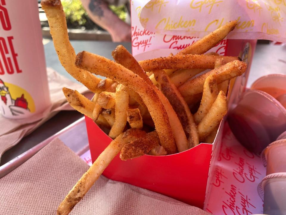 French fries from Guy Fieri's Chicken Guy! restaurant at Disney Springs.