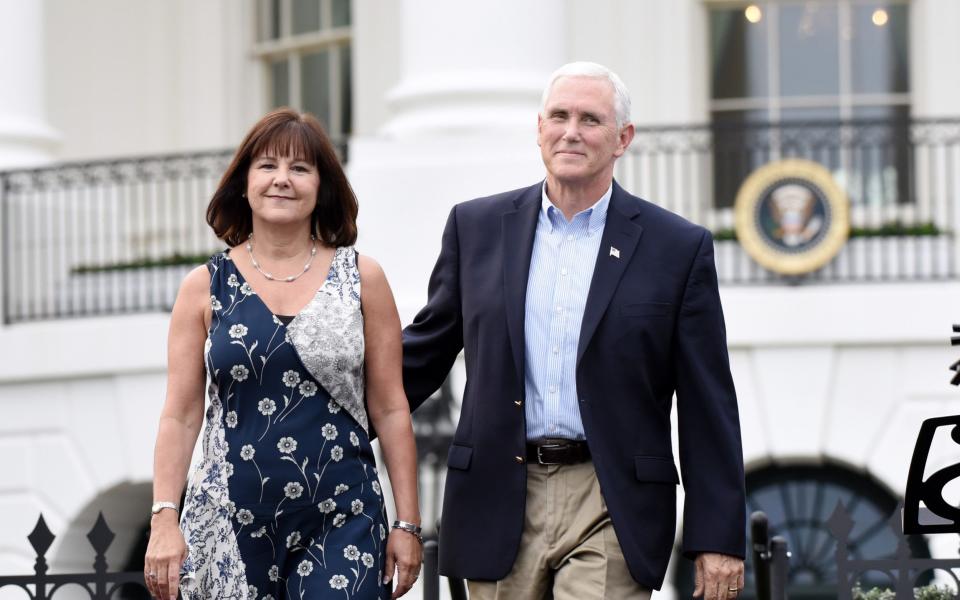  Vice President Mike Pence and Karen Pence arrive at the Congressional Picnic  - Credit: UPI / Barcroft Images/ Barcroft Media