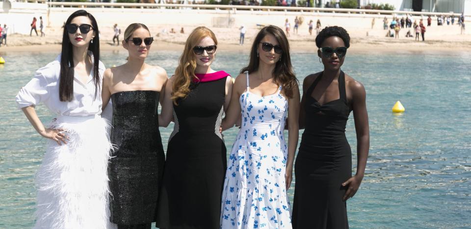 Fan Bingbing, Marion Cotillard, Jessica Chastain, Penelope Cruz and Lupita Nyong’o, 2018 - Credit: AP