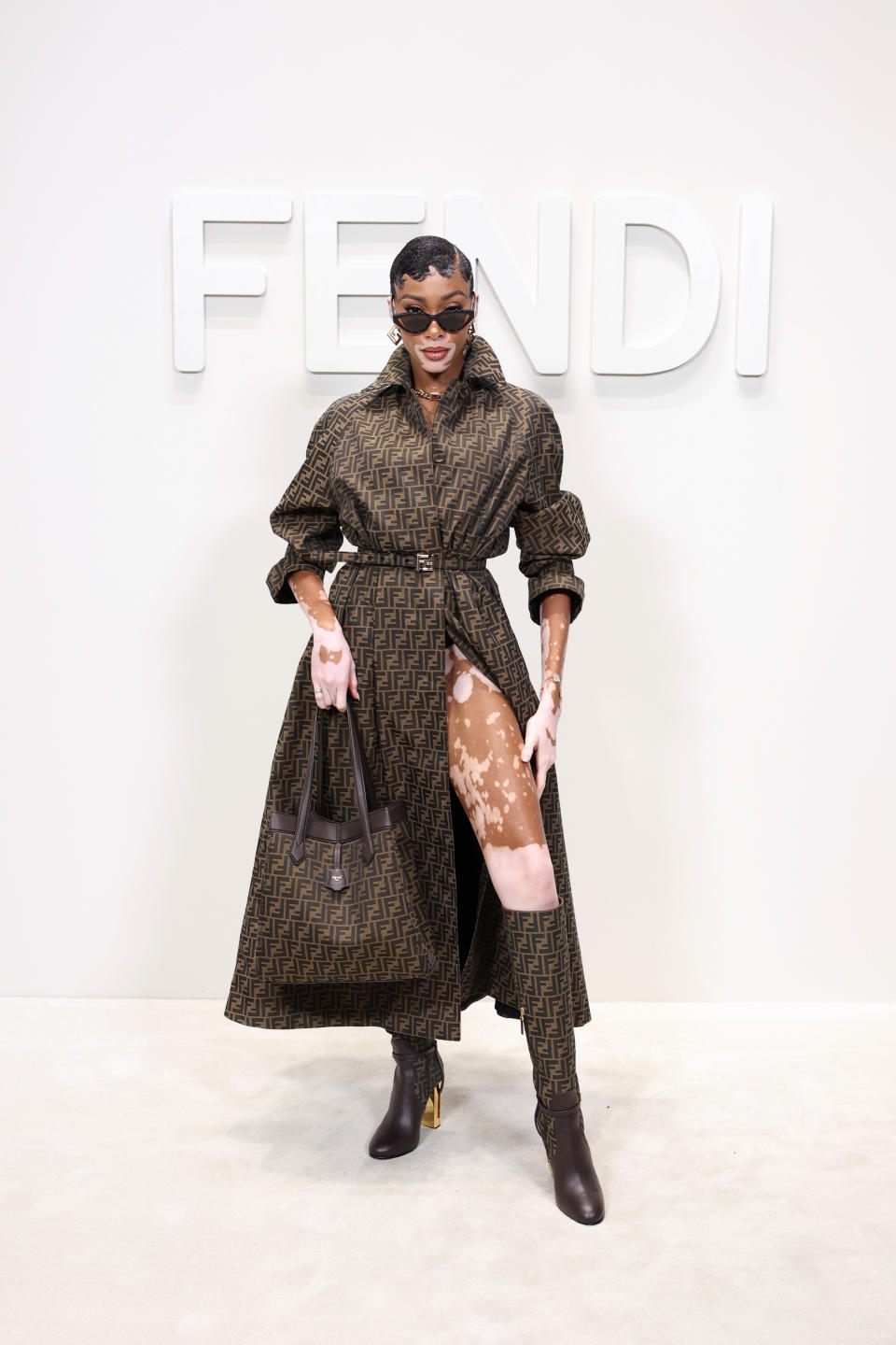 Harlow rocked a chic Fendi look at the fashion house's Spring/Summer 2024 fashion show on Sept. 20 in Milan. (Photo by Daniele Venturelli/Getty Images for Fendi)