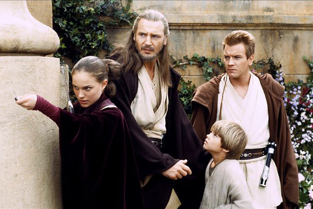 <p>AJ Pic/Alamy</p> (Left to right:) Natalie Portman, Liam Neeson, Jake Lloyd and Ewan McGregor in "Star Wars: Episode 1 – The Phantom Menace"