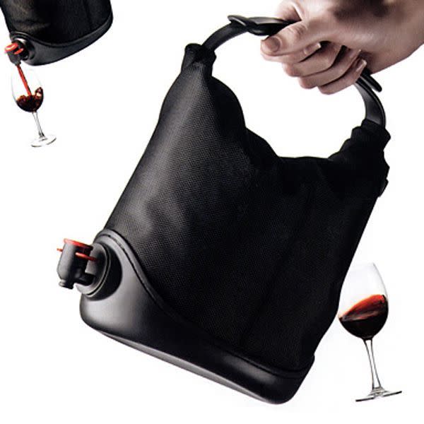 <p>If smacking your head with your palm after seeing the ramen hair protector gave you a massive headache, then maybe you need a drink! But will you ever need a bag’s worth of drinks, <a href="http://www.uncommongoods.com/product/wine-sack" rel="nofollow noopener" target="_blank" data-ylk="slk:like this wine sack;elm:context_link;itc:0;sec:content-canvas" class="link ">like this wine sack</a>? Will that ever be something you carry around? Really? If I saw a friend of mine carry this around, I’d pull them aside and be like, “Look. We need to talk about your drinking habit and your shopping habit.” An intervention double whammy.<br></p><p><i>PHOTO COURTESY OF: UNCOMMON GOODS.</i><br></p><p><b>Related: <b><i><a href="http://www.refinery29.com/hot-chocolate-blogger-recipes?utm_source=yahoofood&utm_medium=syndication&utm_campaign=related" rel="nofollow noopener" target="_blank" data-ylk="slk:8 Delicious Hot Chocolates You Must Make This Winter;elm:context_link;itc:0;sec:content-canvas" class="link ">8 Delicious Hot Chocolates You Must Make This Winter</a></i></b></b><br></p>