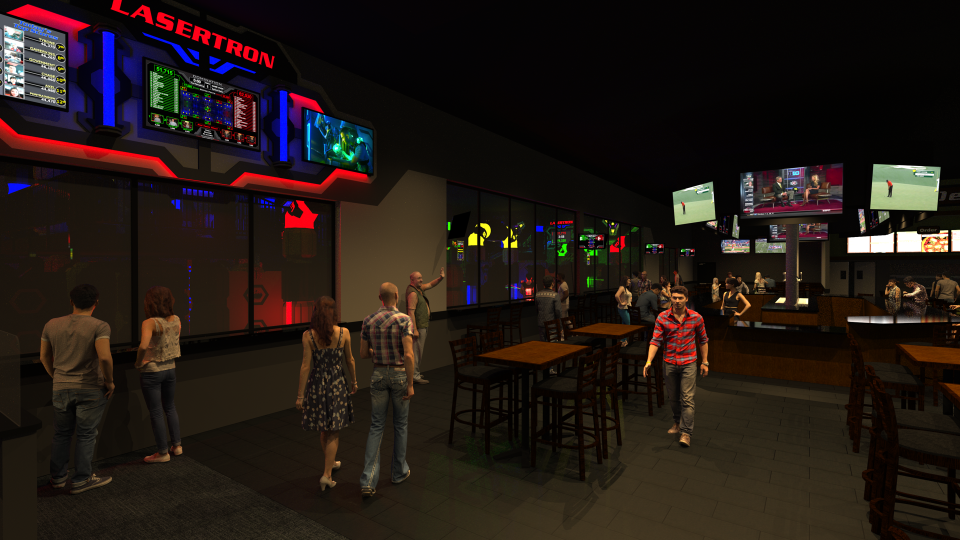 A rendering of the laser tag portion of Laser Flash's planned Westfield entertainment complex.