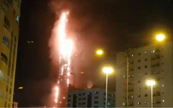 A fire engulfed a skyscraper in Sharjah, one of the largest cities in the United Arab Emirates - Khaleej Times