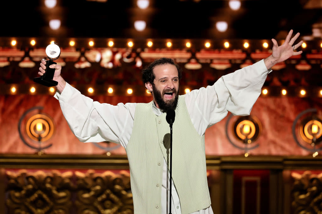 NEW YORK, NEW YORK - JUNE 16: Will Brill accepts the Best Performance by an Actor in a Featured Role in a Play award for 