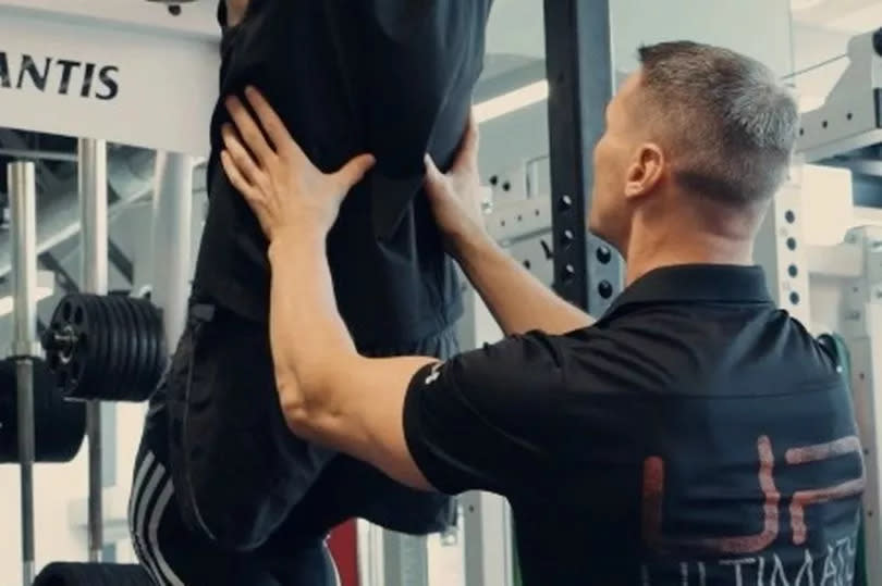 Mark showed off his strength with some chin ups