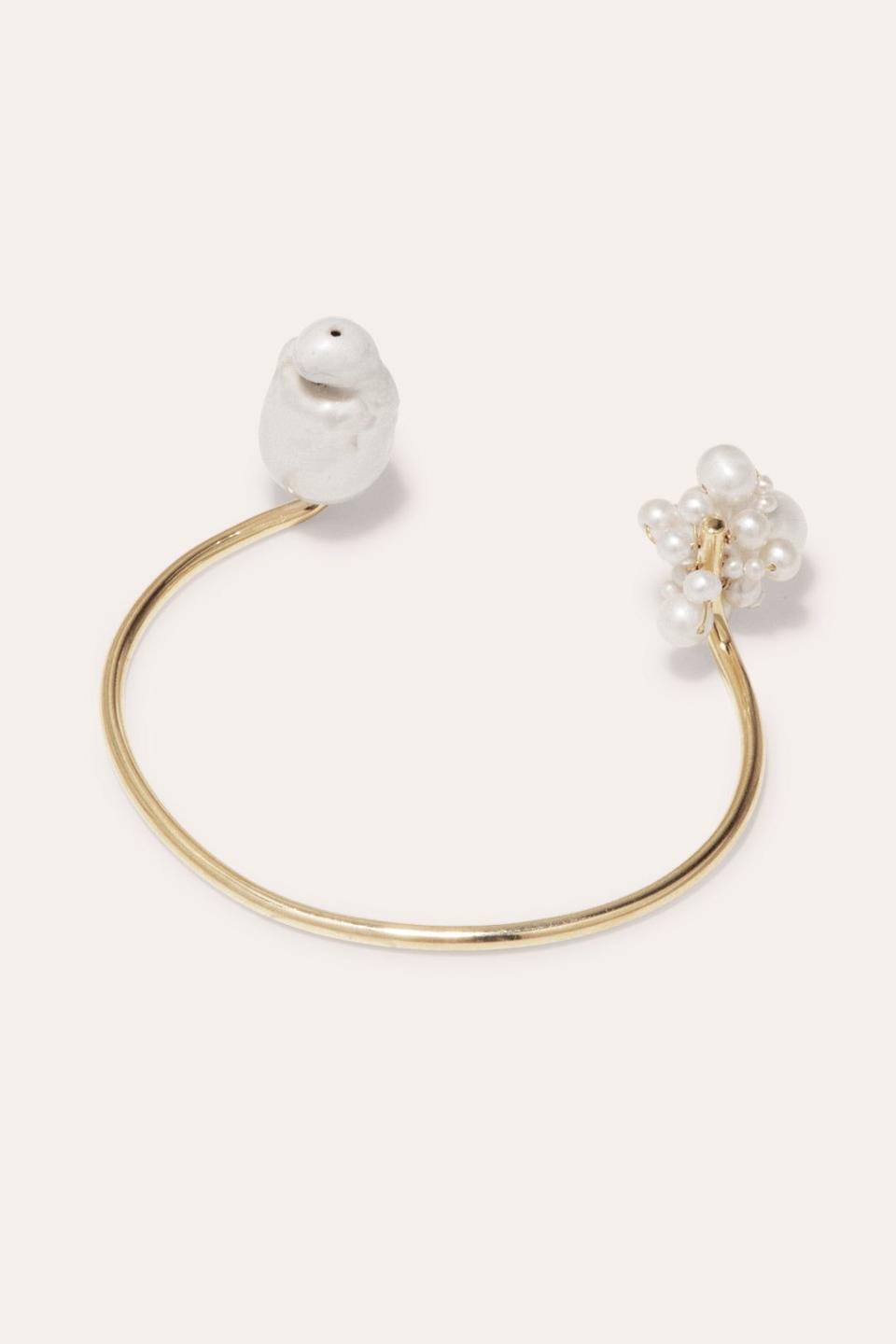 37) Gold Vermeil and Pearl Cuff