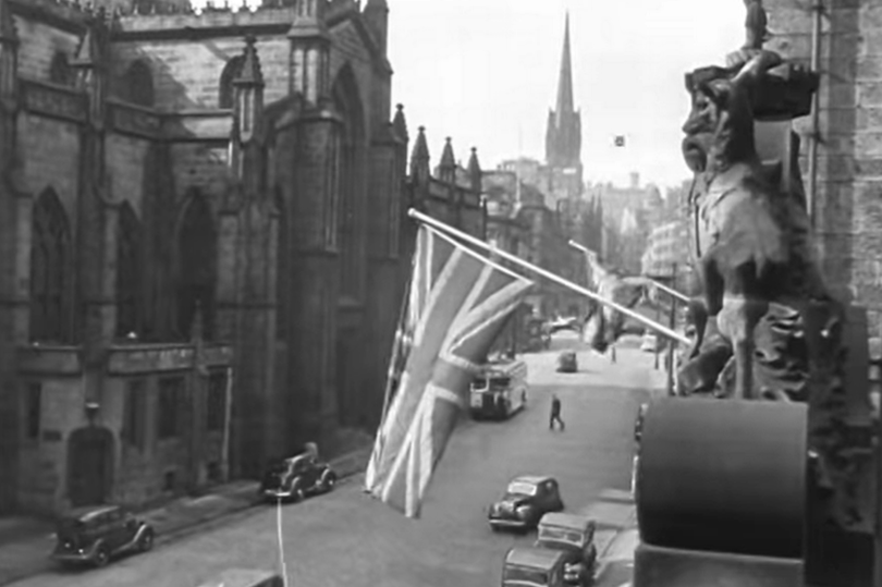 The clip shows various spots in Edinburgh captured back in the '50s