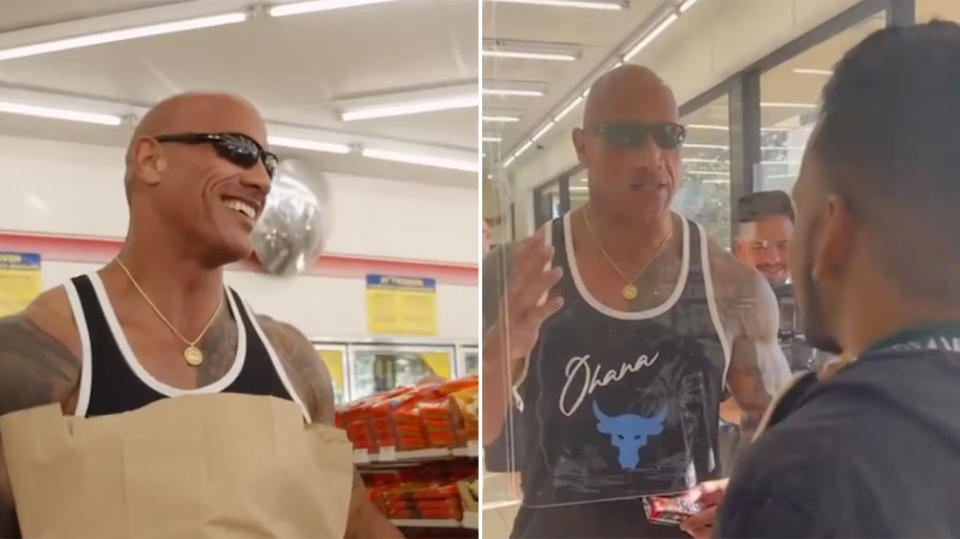 Dwayne Johnson returned to store he used to shoplift from to pay for the chocolate bars he stole as a teenager. (@TheRock/Instagram)