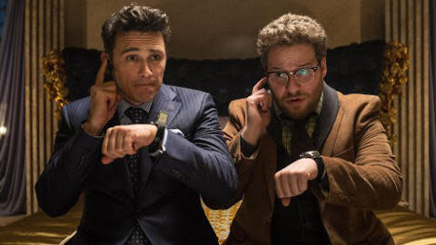 james franco (l) and seth rogen in 'the interview.'