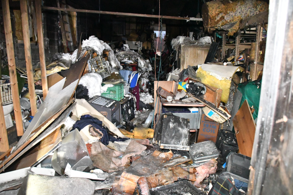 Damage caused from a fire at a property which had hoarding conditions.