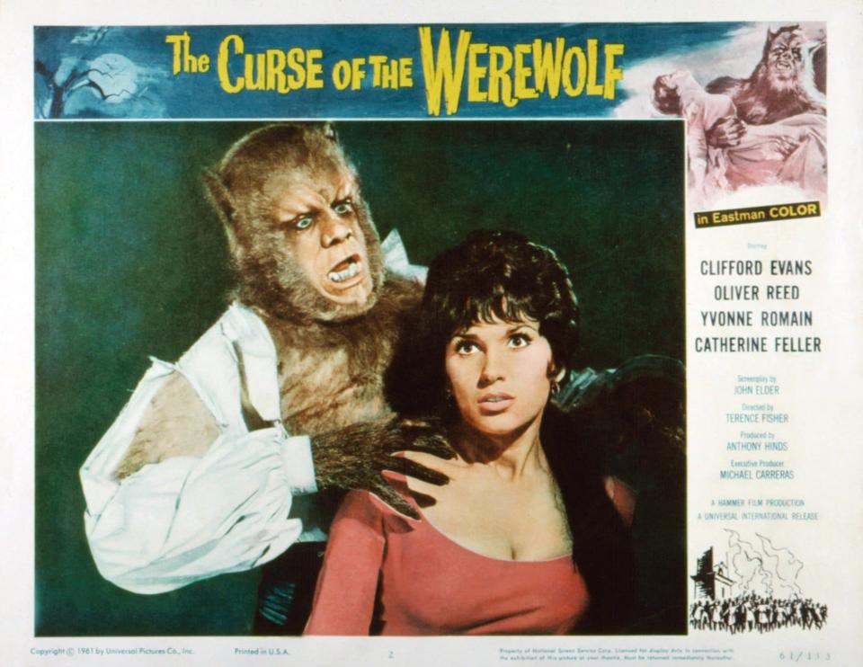 Oliver Reed and Yvonne Romain in The Curse of the Werewolf, 1961 - LMPC/Getty