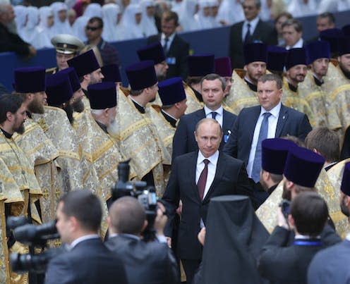 <span class="caption">President Putin at an annual ceremony marking the Kyivian Rus.</span> <span class="attribution"><span class="source">Sodel Vladyslav/Shutterstock</span></span>