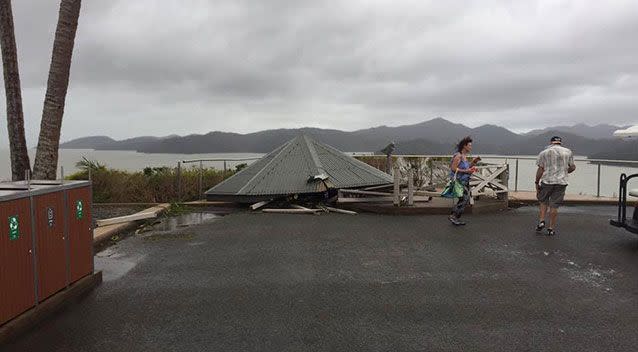 This outdoor gazebo was once a popular spot on the island to get married. It's now no longer standing. Source: 7 News