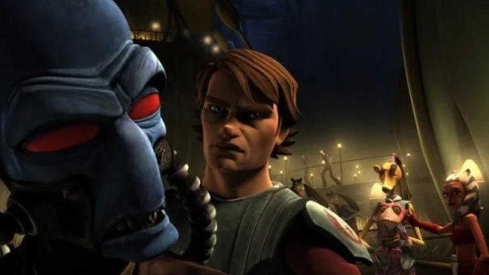 Cad Bane, Anakin Skywalker, and Ahsoka Tano on Star Wars: The Clone Wars