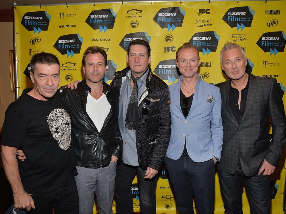 From left to right: John Keeble, Steve Norman, Tony Hadley, Gary Kemp and Martin Kemp of Spandau Ballet (Getty Images)