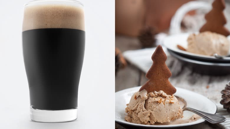 Chocolate stout and gingerbread ice cream