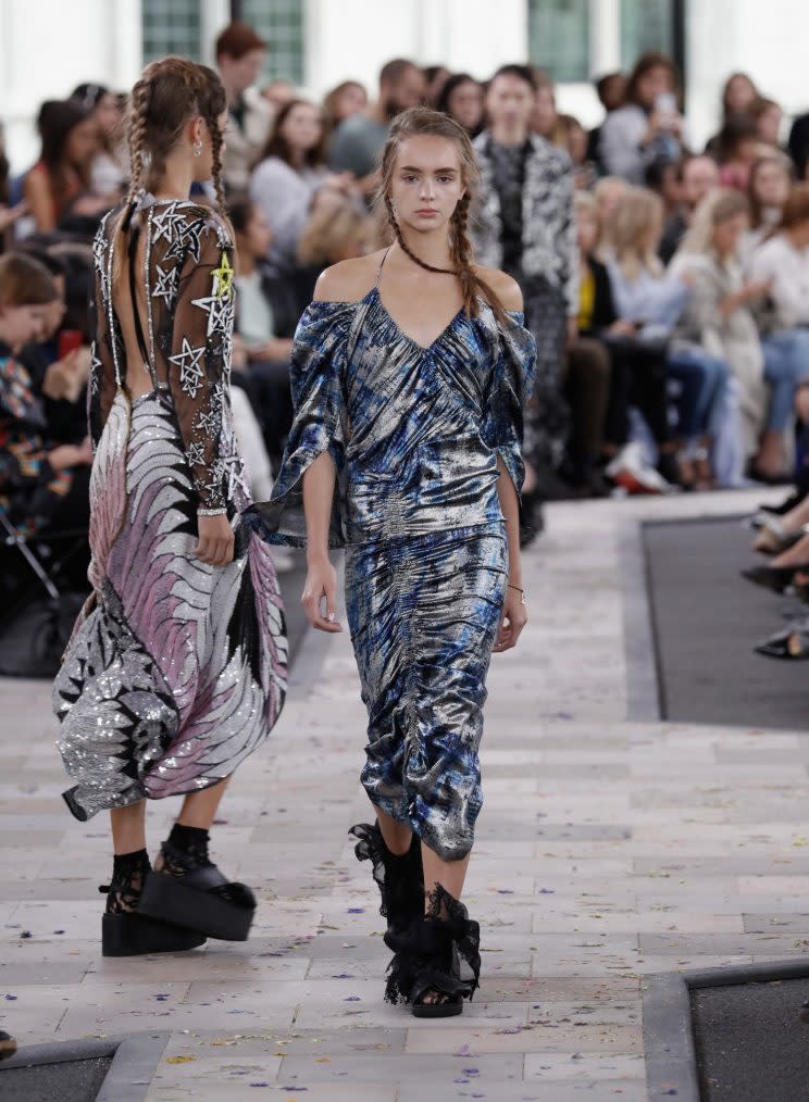 Preen's SS17 collection was full of metallics, ruffles and pagan iconography [Photo: Getty]